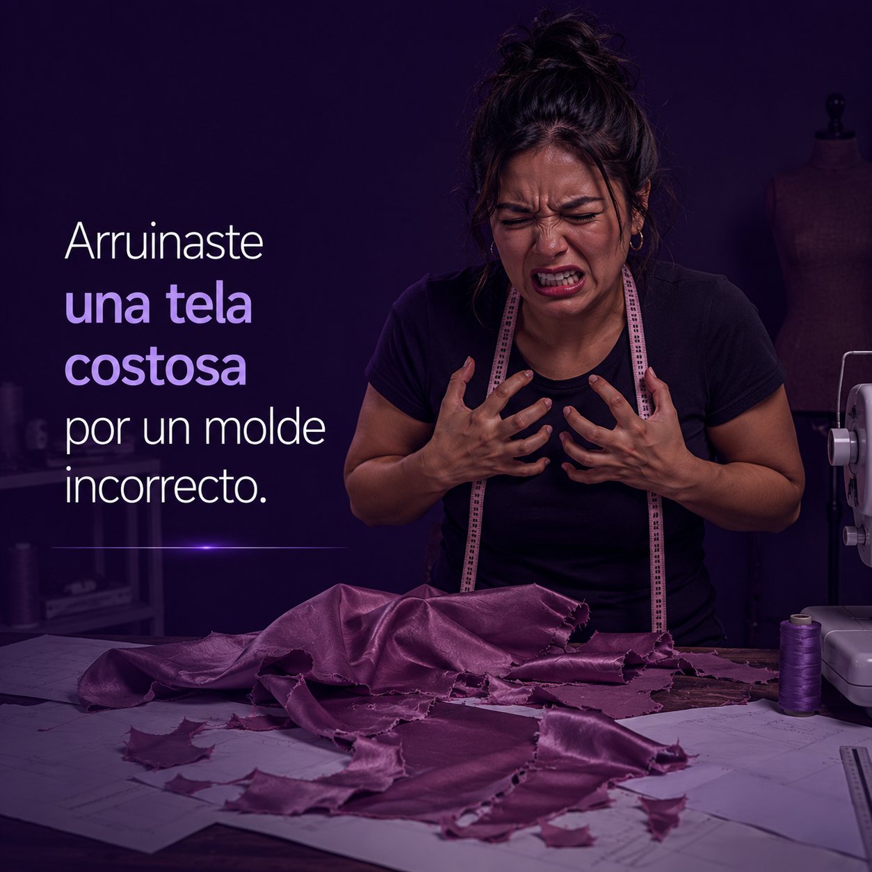 Arruinaste una tela costosa por un molde incorrecto